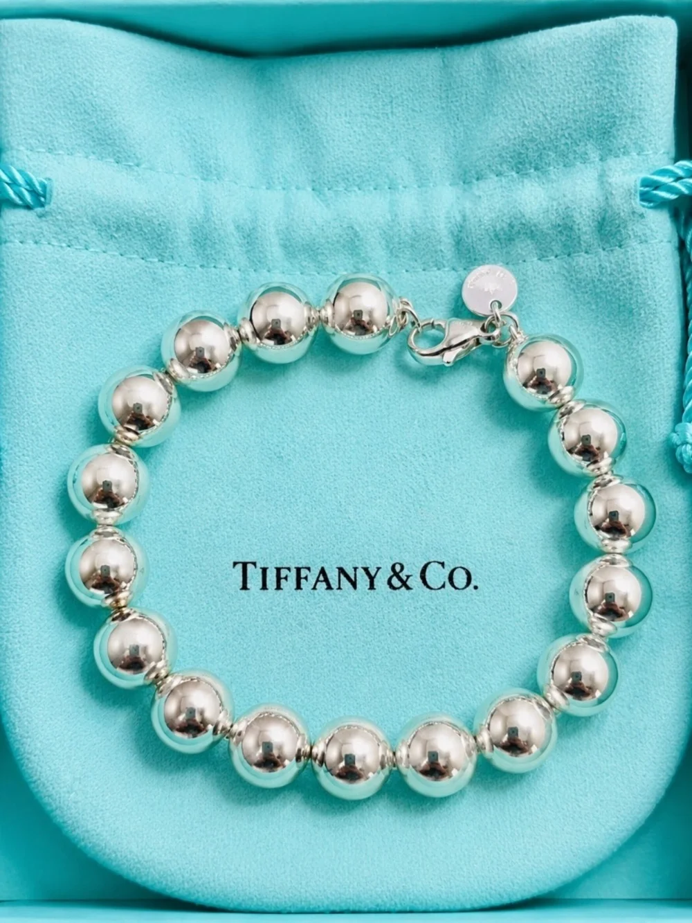 Tiffany & Co HardWear Ball bracelet 10mm 7.2” Sterling Silver 925